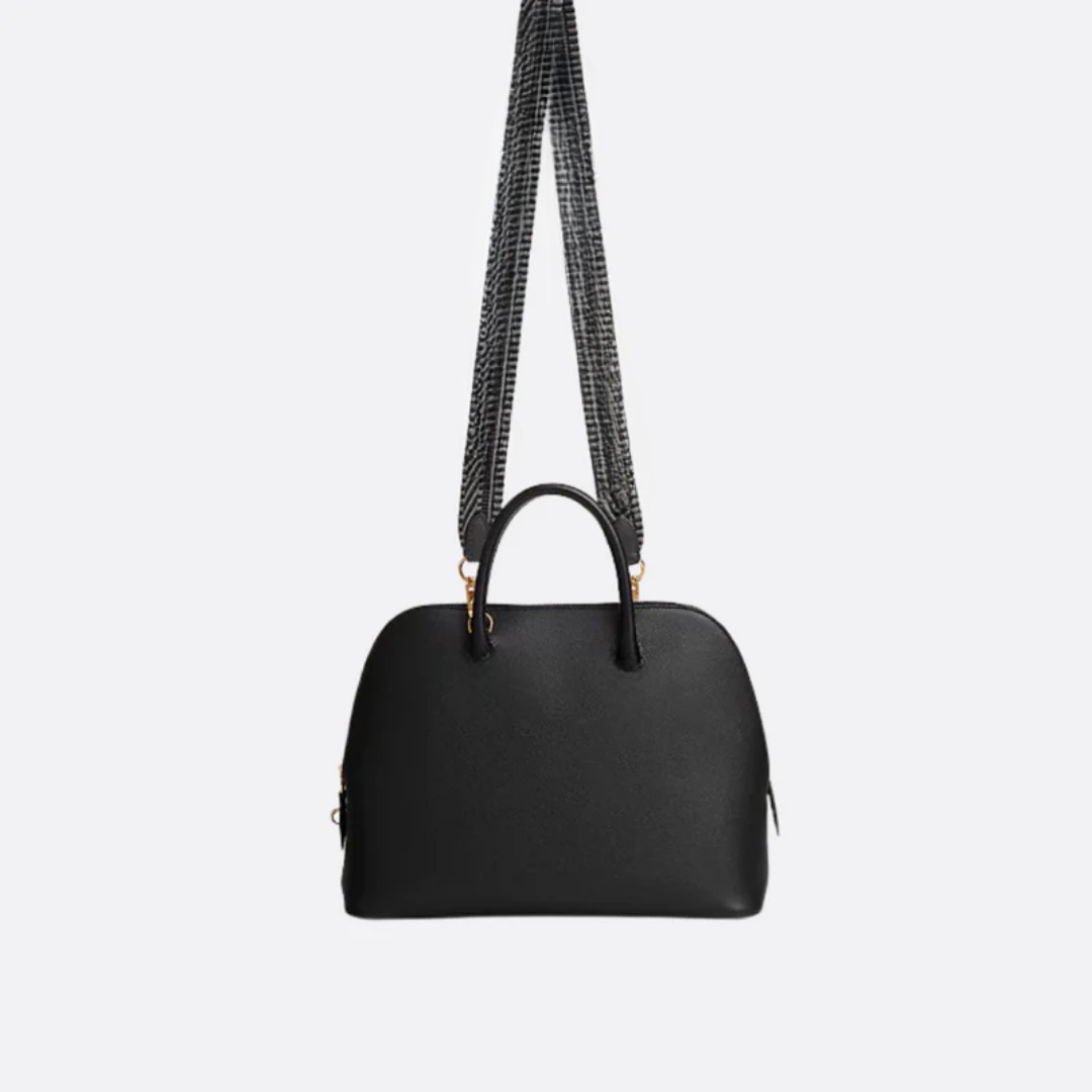 Schultertasche mit Lederriemen